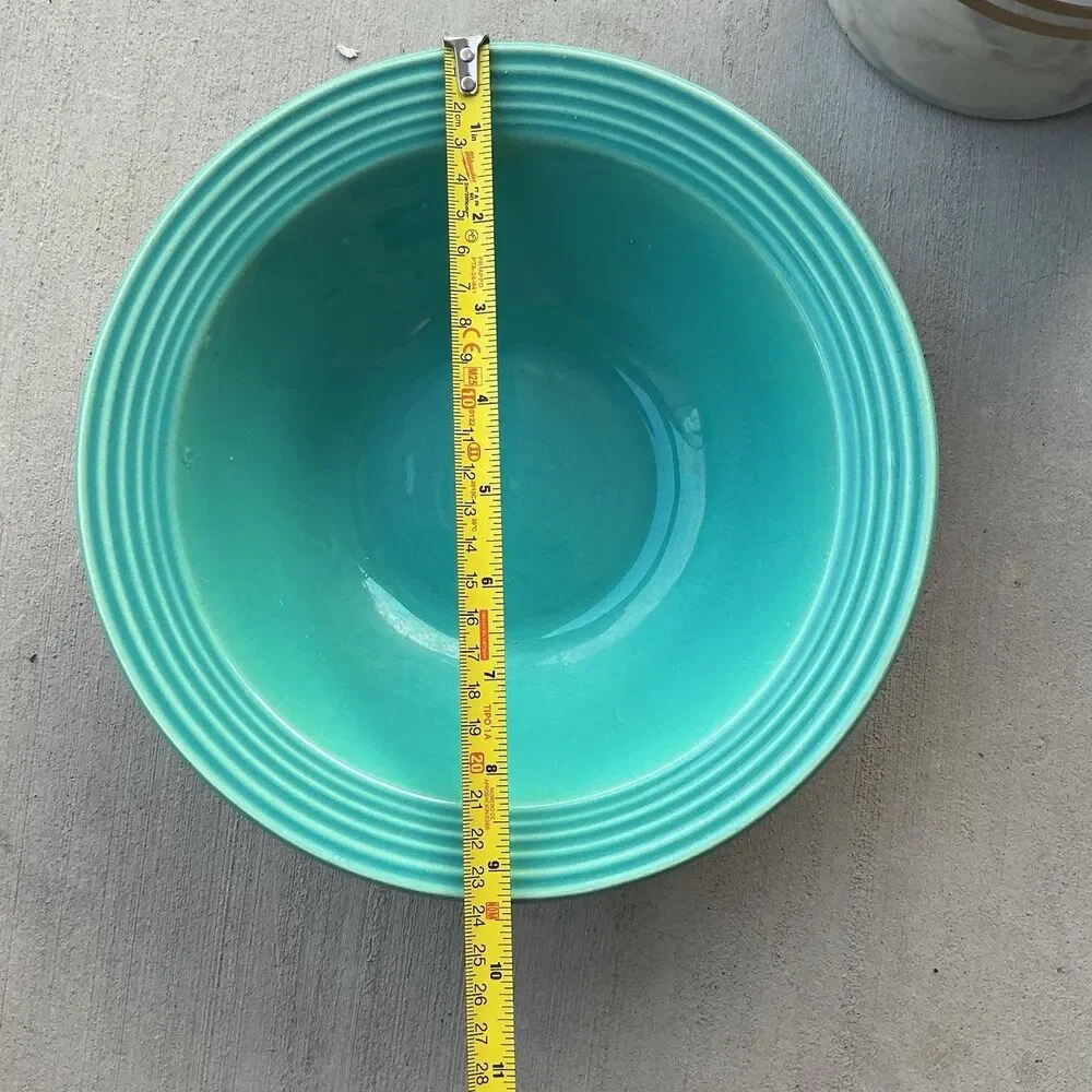 Vintage Bauer Pottery Los Angeles Turquoise Ringware Serving Bowl 9” California